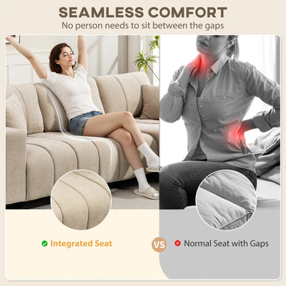 Sectional Couch, 3 Seater L-Shaped Sofa, Changeable Chaise, Beige 3-Seater Sofas at Gallery Canada