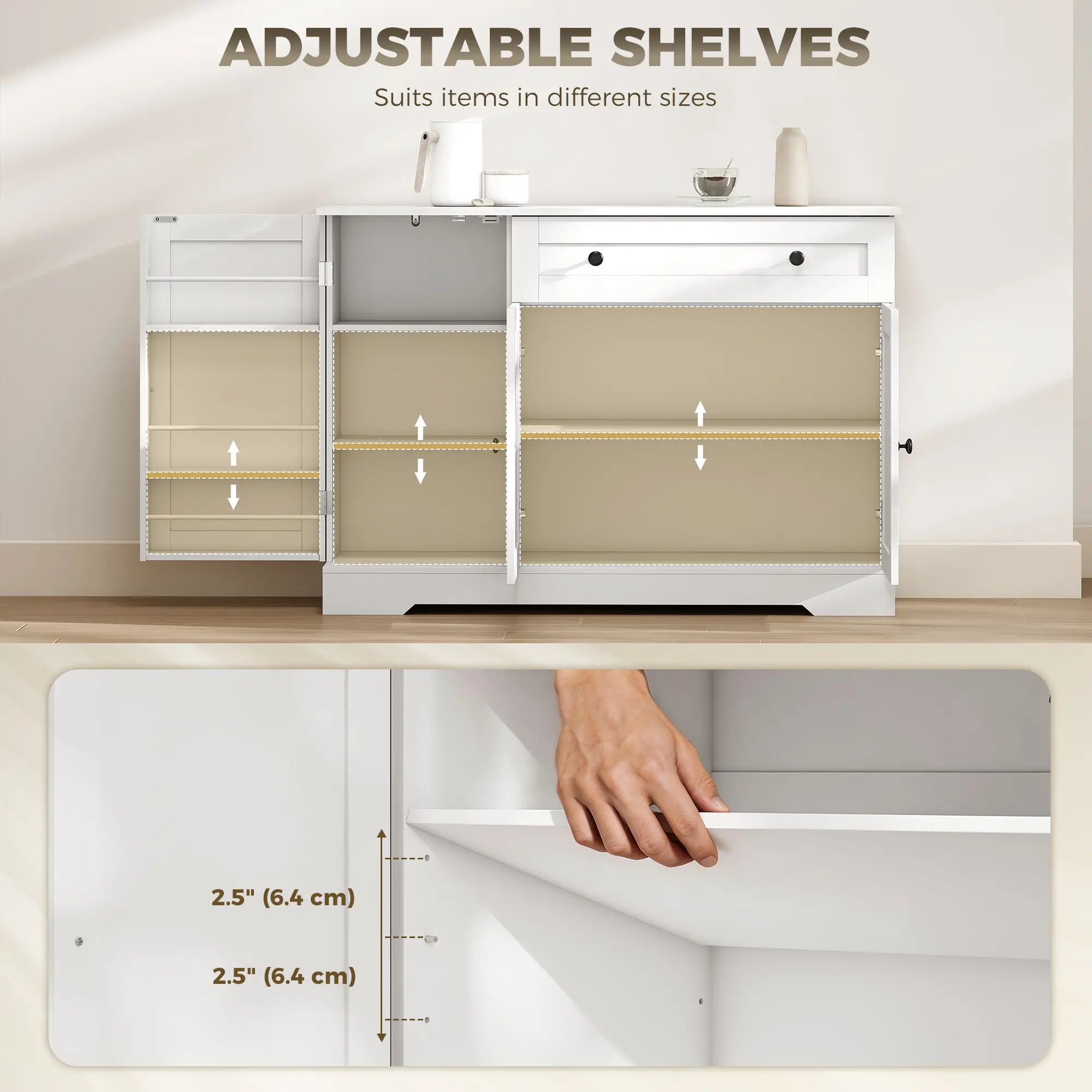 Sideboard Buffet Cabinet, Farmhouse Coffee Bar, White Bar Cabinets at Gallery Canada