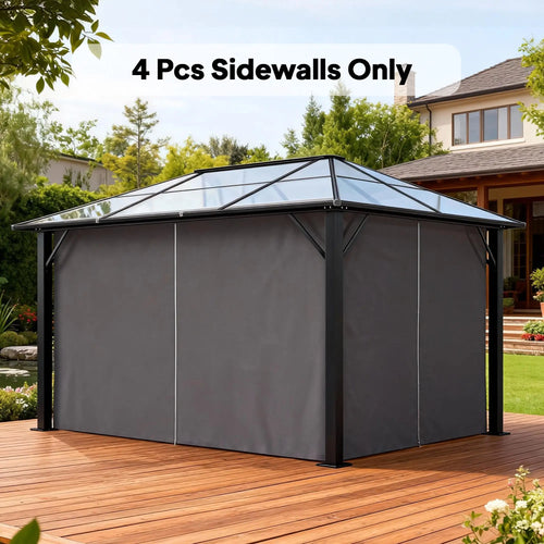 10' x 12' Gazebo Sidewall Set, 4 Panels, Grey