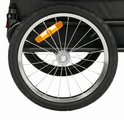 2-in-1 Dog Bike Trailer, Stroller With Reflectors Flag, Grey Dog Bike Trailers & Strollers at Gallery Canada
