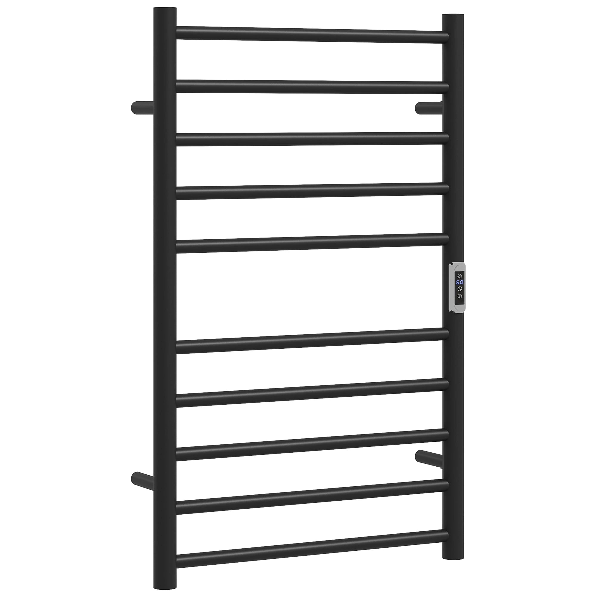 Wall Mounted Heated Towel Rack, 10-Bar Electric Warmer, Adjustable Temperature Bath Accessories Black at Gallery Canada