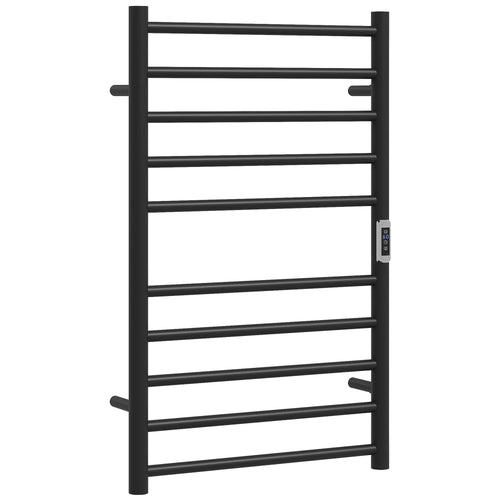 Wall Mounted Heated Towel Rack, 10-Bar Electric Warmer, Adjustable Temperature