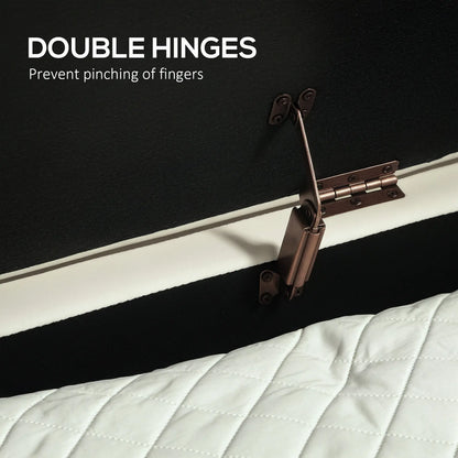 Upholstered Channel Tufted Ottoman Bench, Thick Padding, Metal Legs, Cream White Storage Ottomans & Benches at Gallery Canada