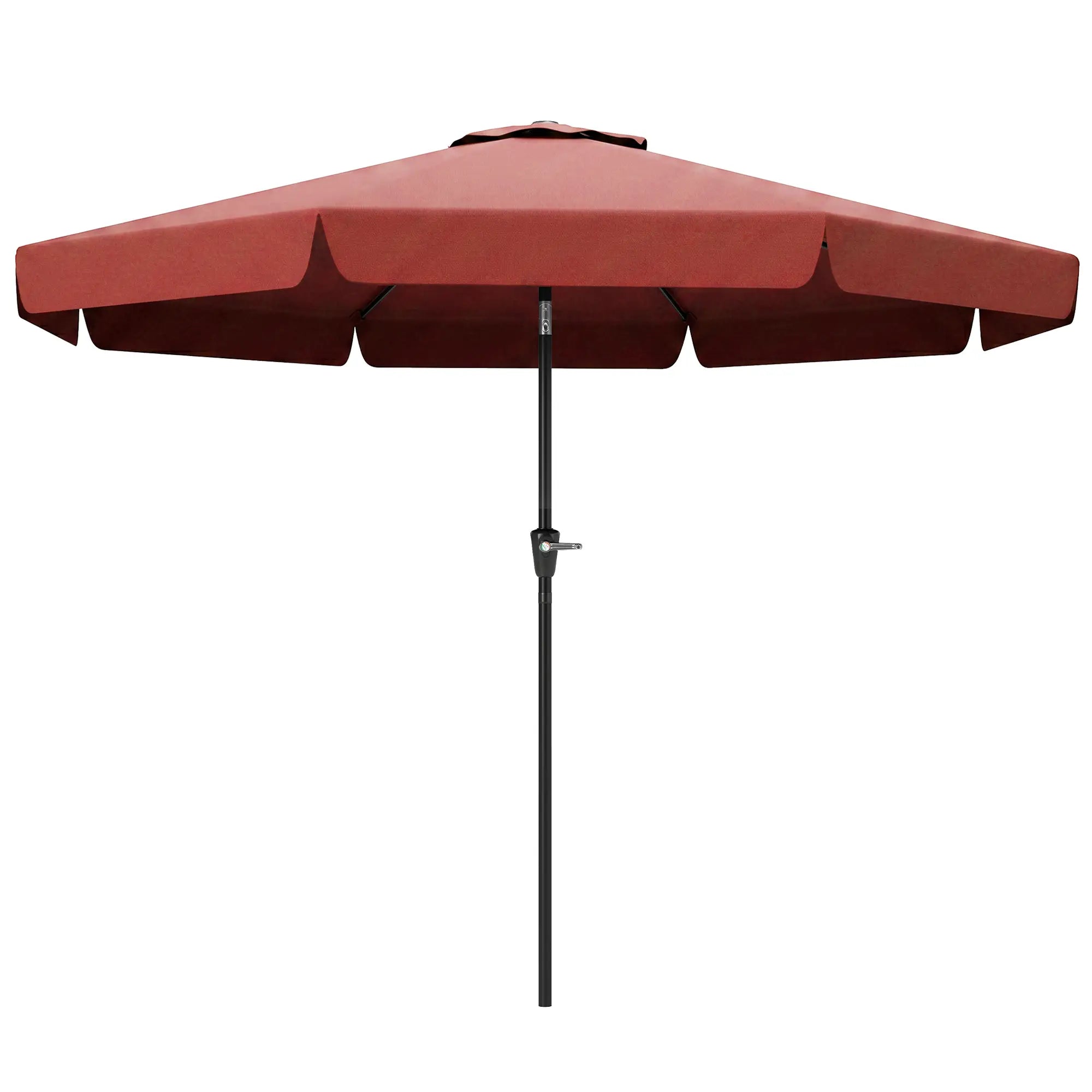 8.5 ft Round Patio Umbrella, Tilt and Crank, Wine Red Sun Umbrellas Wine Red, Black at Gallery Canada