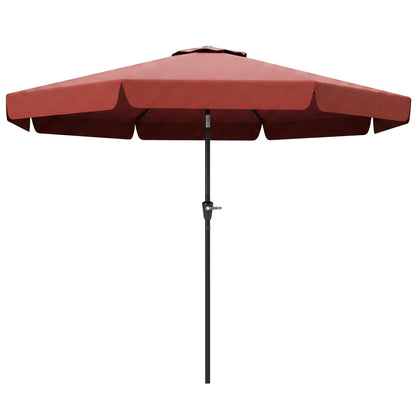 8.5 ft Round Patio Umbrella, Tilt and Crank, Wine Red Sun Umbrellas Wine Red, Black at Gallery Canada