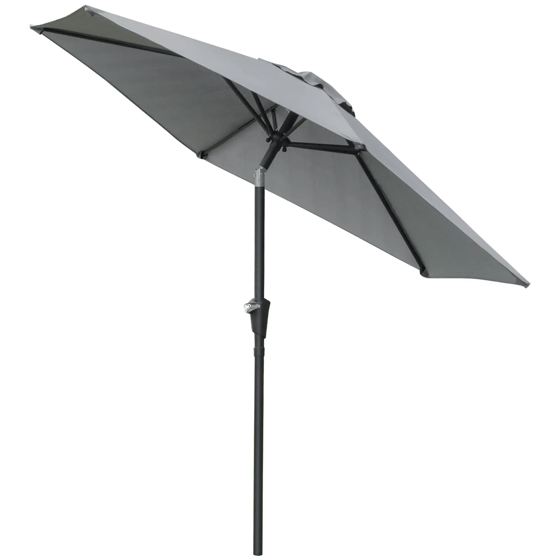 Outdoor Patio Sun Umbrella, 6 Ribs, Light Grey Patio Umbrellas Light Grey at Gallery Canada
