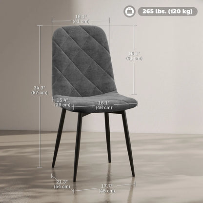 Upholstered Dining Chairs Set of 4, Steel Legs, Modern Kitchen Chairs, Grey Bar Stools at Gallery Canada