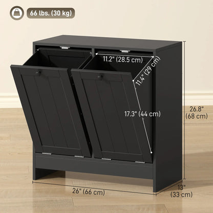 Tilt-Out Laundry Cabinet, 2 Compartments, Black Tilt Out Laundry Cabinets at Gallery Canada