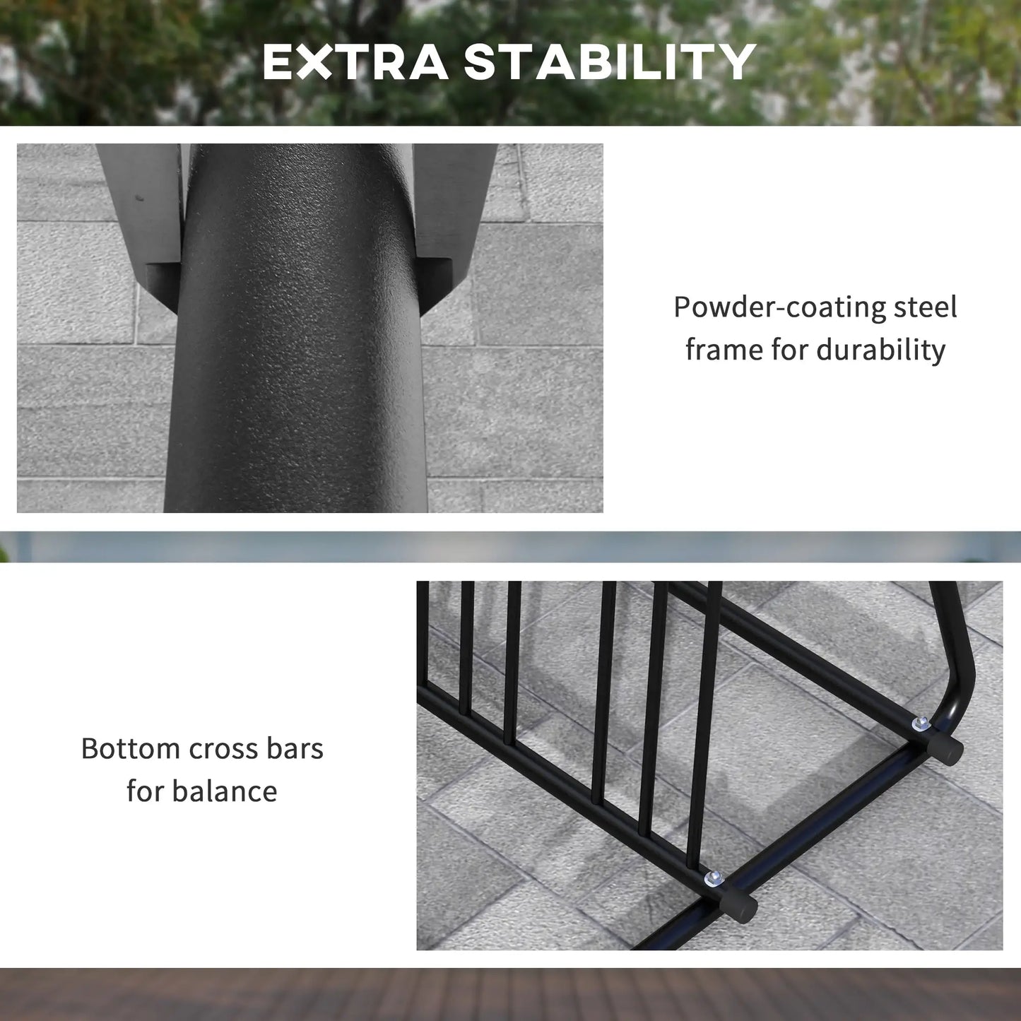 Steel Bike Rack, 61", 6-Bike Capacity, Dual-Side, for Garages Streets Bike Parking Stands at Gallery Canada