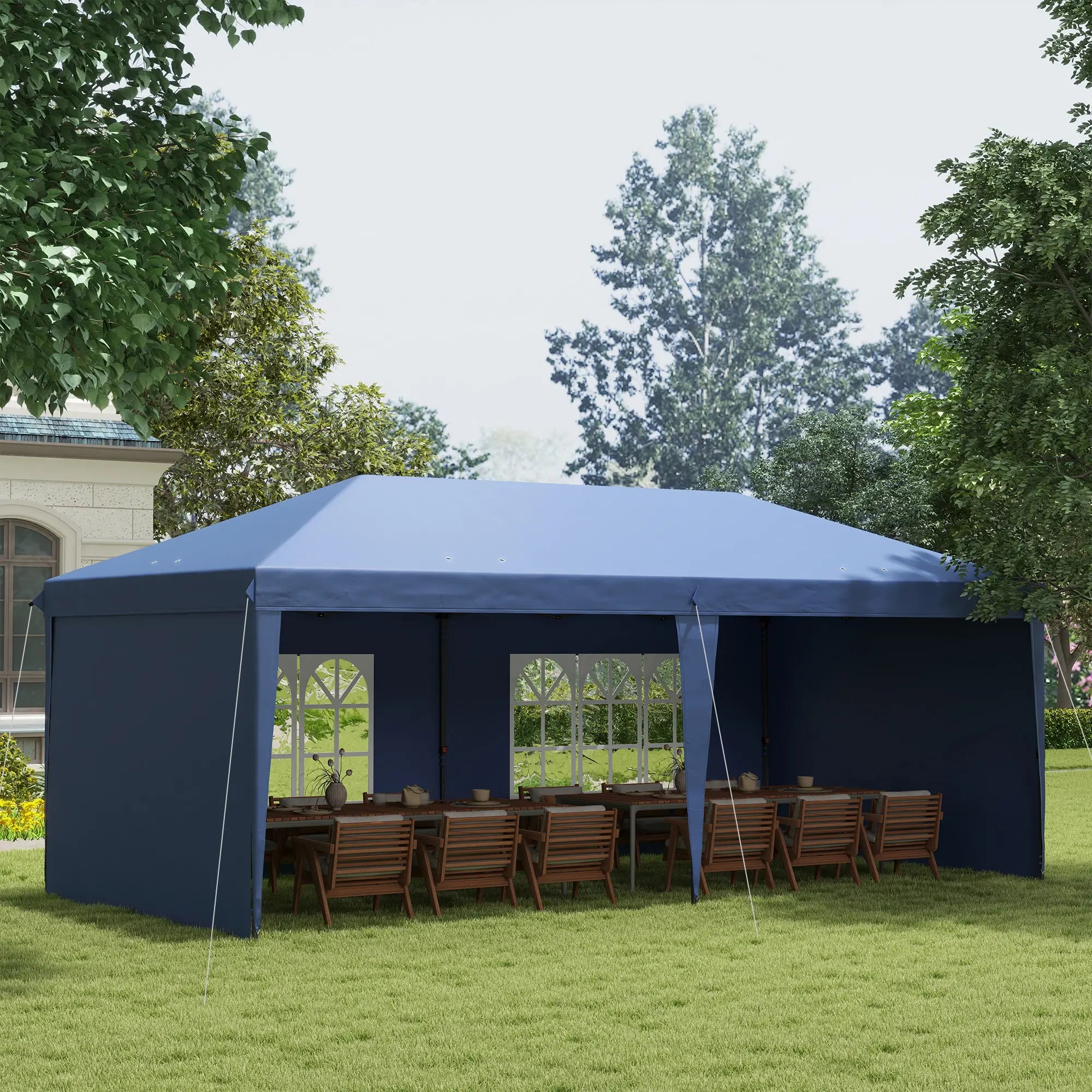 10' x 20' Pop Up Canopy Tent, Instant Shelter, Blue Pop Up Canopies at Gallery Canada