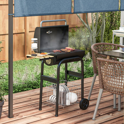 Charcoal BBQ Grill With Thermometer, Shelves, Wheels, Black Charcoal BBQ Grils at Gallery Canada