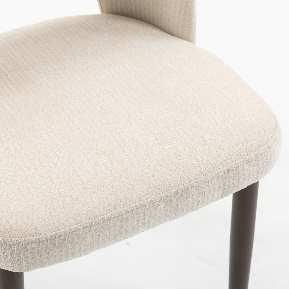 Upholstered Dining Chairs Set, Cream White