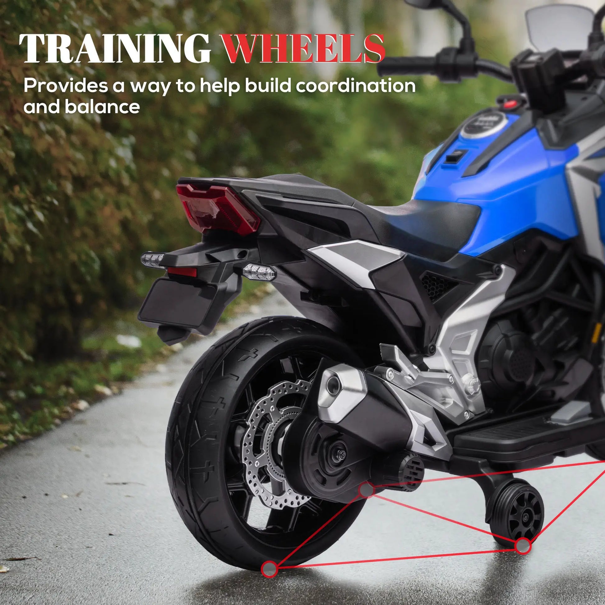 12V Ride on Motorbike for Kids, for 3-6 Years, Blue Electric Motorcycles at Gallery Canada