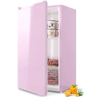 Compact Upright Freezer, 2.1 Cubic Feet, Reversible Door, Pink
