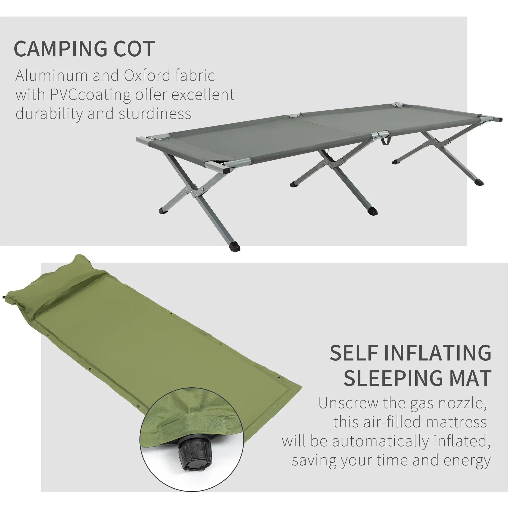 Camping Tent Cot, Folding Tent Shelter, Self-Inflating Air Mattress, Carry Bag, 1 Person Camping Tents at Gallery Canada