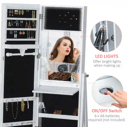 Jewellery Cabinet with Full-Length Mirror, White Jewellery Armoire & Jewellery Mirror Cabinets at Gallery Canada