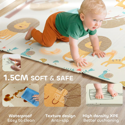 Double Sided Baby Play Mat, Reversible Waterproof, Animal Theme Kids Gym & Playmats at Gallery Canada