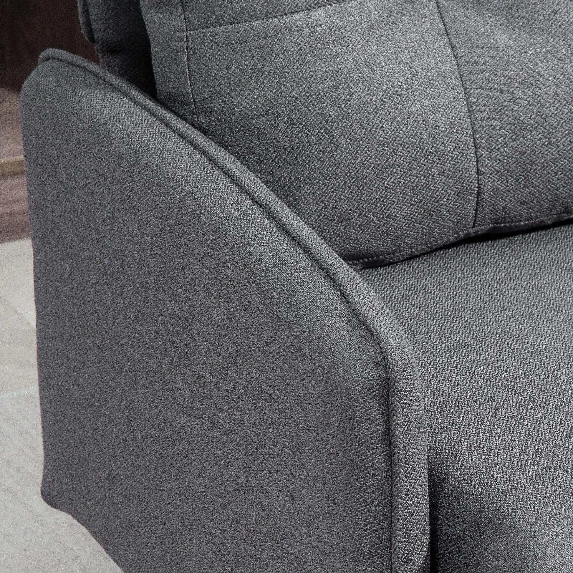 Modern 55" Loveseat, Fabric Sofa, Button Tufted Back, Steel Legs, Dark Grey 2-Seater Sofas at Gallery Canada