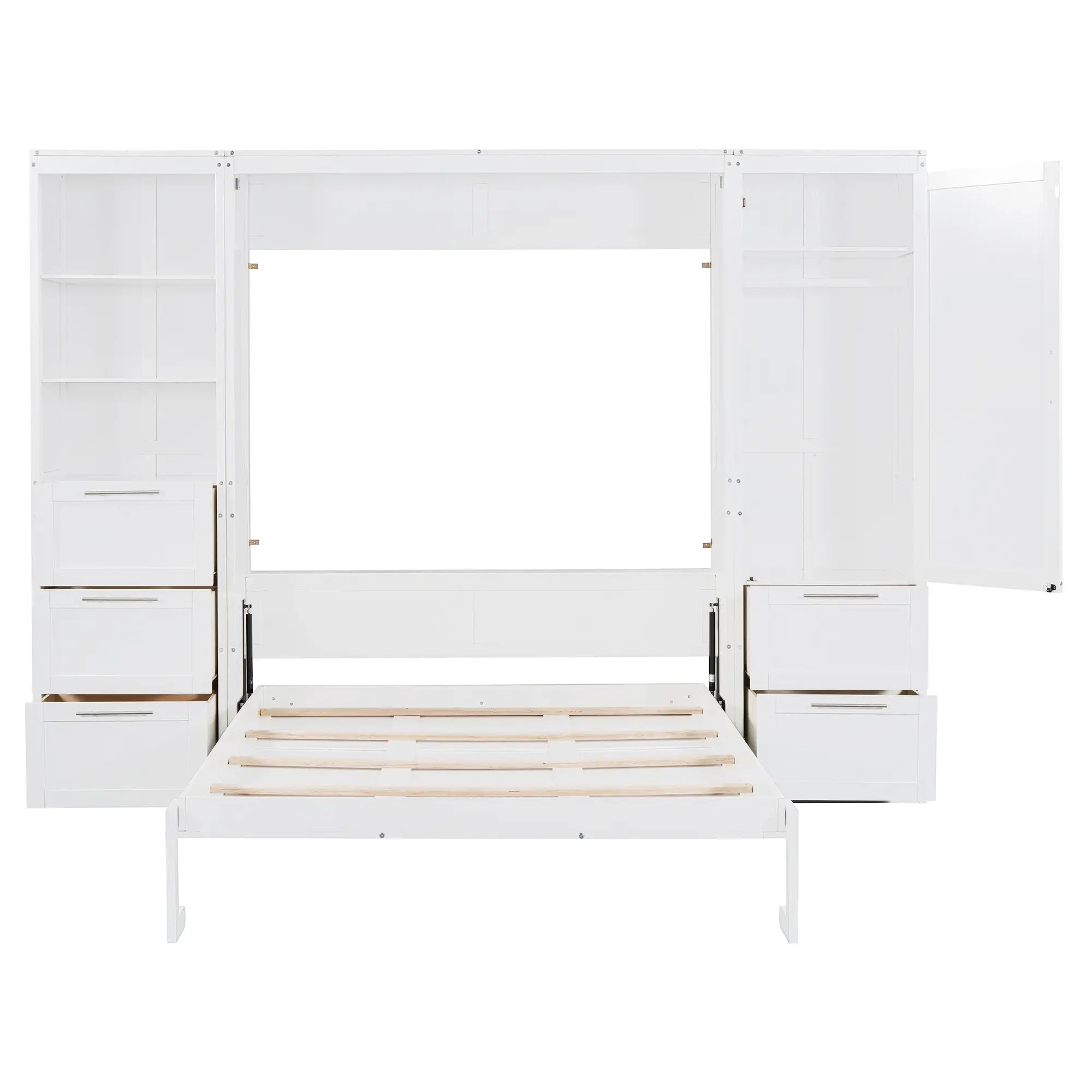 Murphy Bed with Storage, Space-Saving Wall Bed, 120