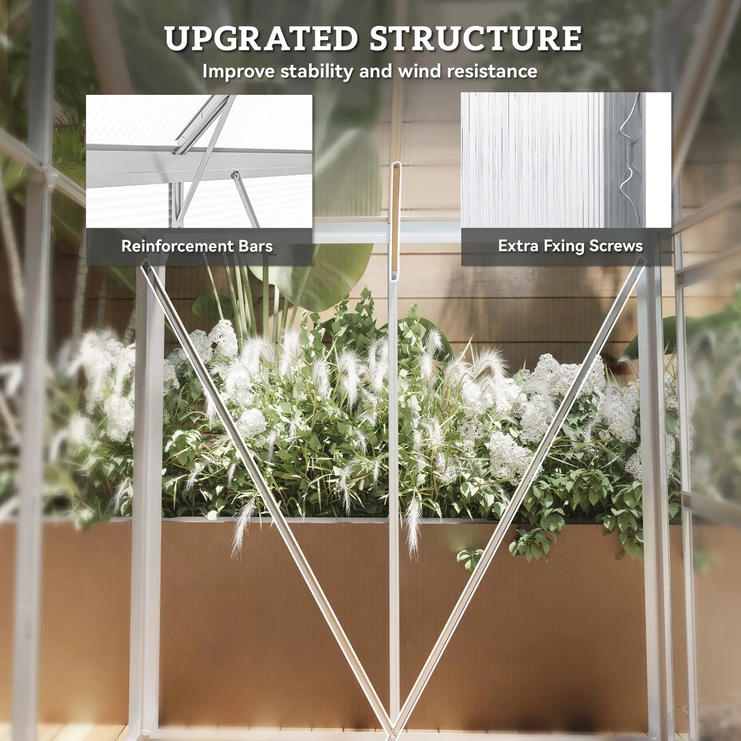 6' x 4' Walk-In Greenhouse, Polycarbonate, Sliding Door, Window, Aluminium Frame, Silver Walk In Greenhouses at Gallery Canada
