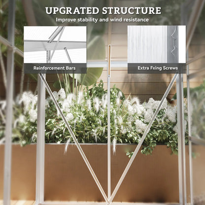 6' x 4' Walk-In Greenhouse, Polycarbonate, Sliding Door, Window, Aluminium Frame, Silver Walk In Greenhouses at Gallery Canada
