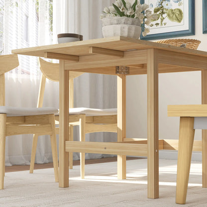Solid Wood Kitchen Table, Farmhouse Drop Leaf, Folding Dining Table, Nature Wood Dining Tables at Gallery Canada