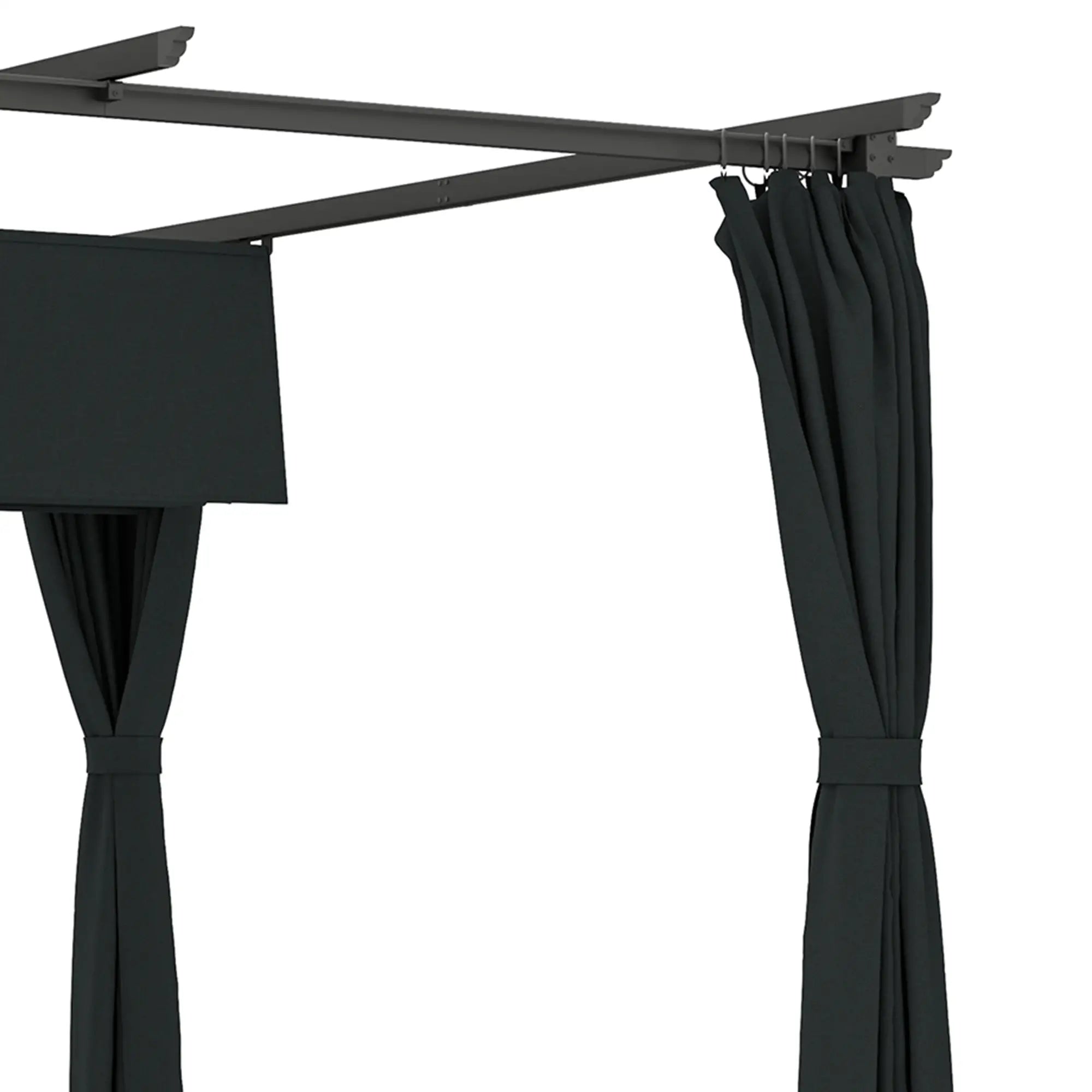 10' x 13' Pergola, Retractable Canopy, UPF30+ Sun Shade, Garden, Backyard Pergolas Dark Grey at Gallery Canada
