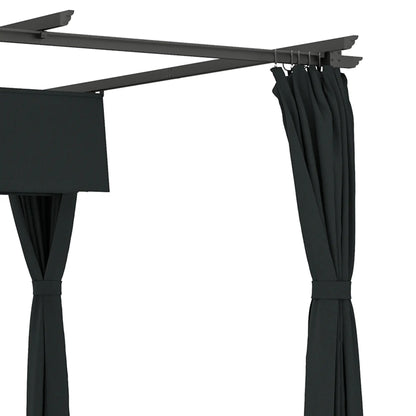 10' x 13' Pergola, Retractable Canopy, UPF30+ Sun Shade, Garden, Backyard Pergolas Dark Grey at Gallery Canada