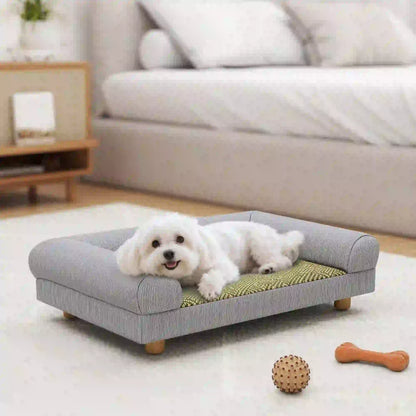 Pet Sofa, Dog Couch Bed for Small Dogs, Elevated with Solid Feet, Grey Dog Sofas at Gallery Canada