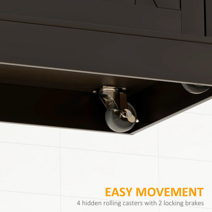 Kitchen Island with Drop Leaf, 2 Drawers, Adjustable Shelves, Black Kitchen Islands & Kitchen Carts at Gallery Canada