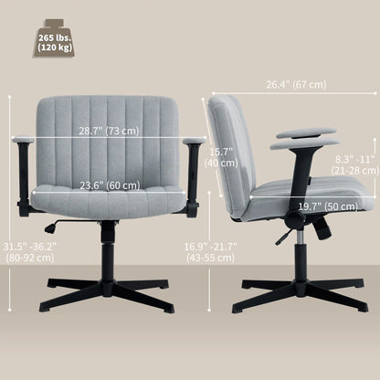 Criss Cross Chair, Flip-up Armrests, Adjustable Height, Tilting, No Wheels, Grey Task Chairs at Gallery Canada