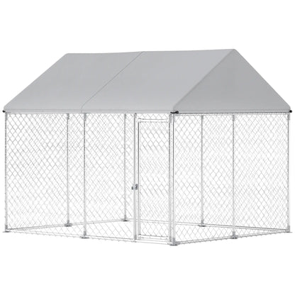 Heavy Duty Galvanized Steel Outdoor Dog Kennel with Waterproof Roof, Safety Lockable Latch System, 9.2' x 7.5' x 7.2' Dog Kennels at Gallery Canada