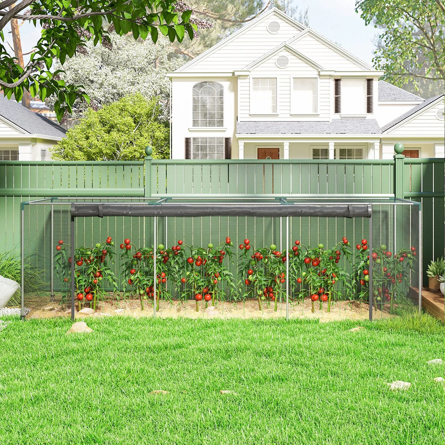 Galvanized Steel Crop Cage, Plant Protection Tent, 12' x 4', Black Crop Cage at Gallery Canada
