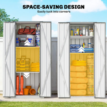 Outdoor Storage Shed, Adjustable Shelves, Metal Garden Shed, Double Doors Sheds at Gallery Canada