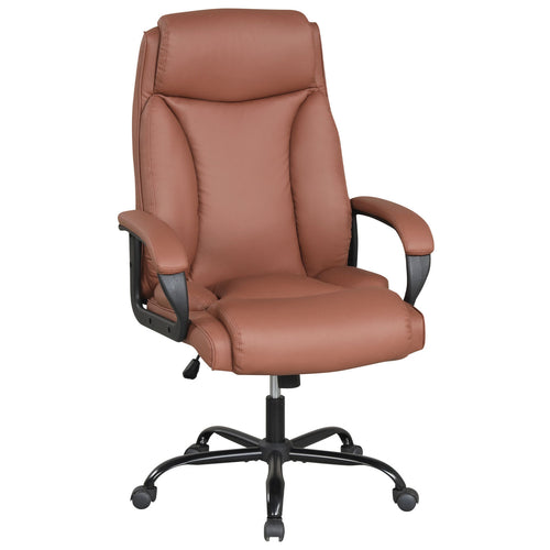 400LBS Big And Tall Executive Chair, Ergonomic Leather Computer Chair, Brown