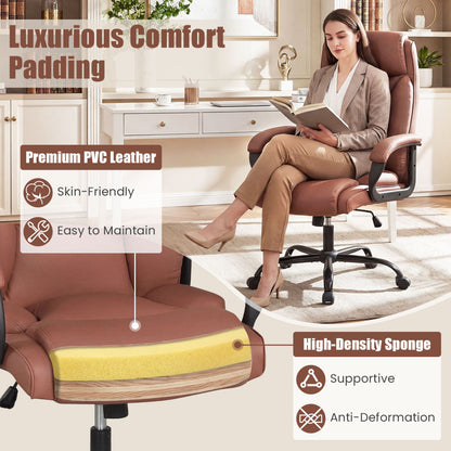 400LBS Big And Tall Executive Chair, Ergonomic Leather Computer Chair, Brown Big and Tall Chairs at Gallery Canada