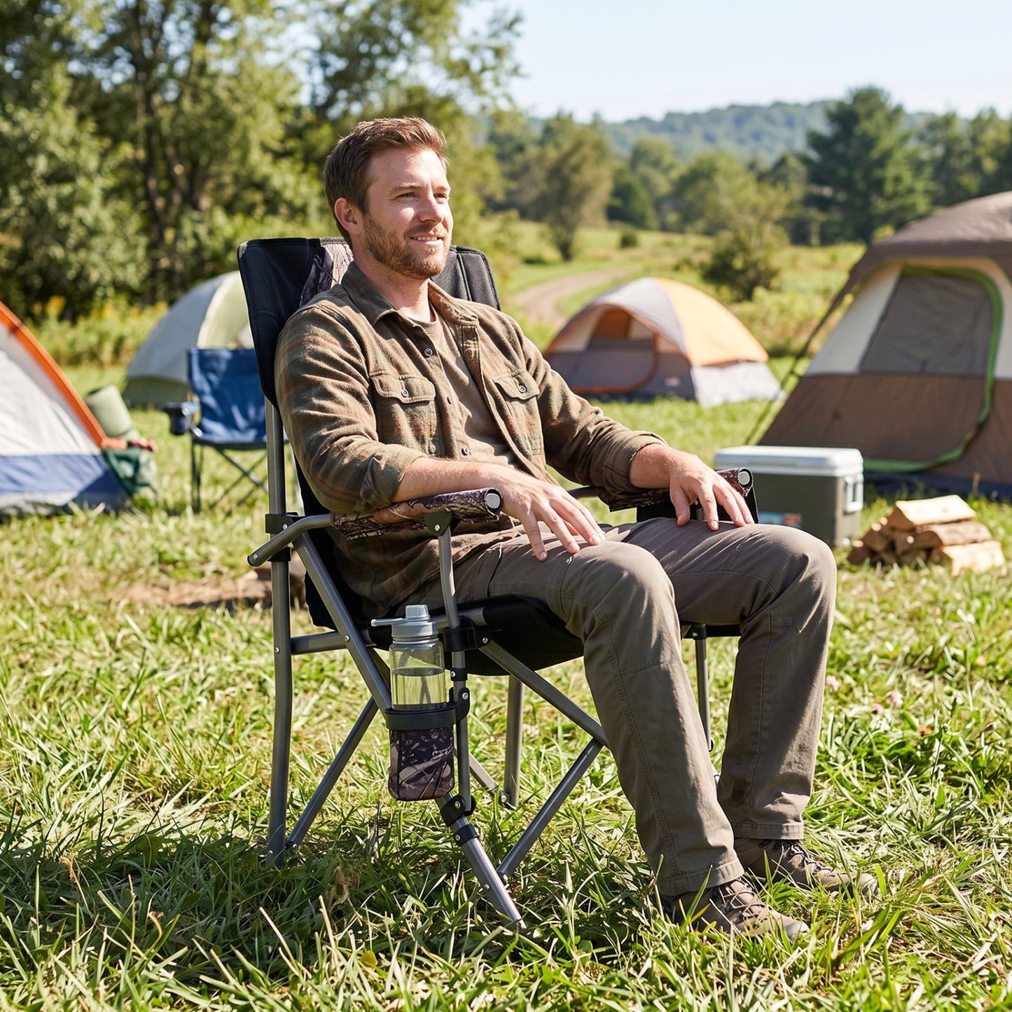 400 LBS Folding Camping Chair With Covers, Black Camping Furniture at Gallery Canada