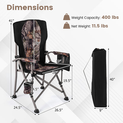 400 LBS Folding Camping Chair With Covers, Black Camping Furniture at Gallery Canada