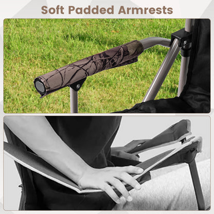 400 LBS Folding Camping Chair With Covers, Black Camping Furniture at Gallery Canada
