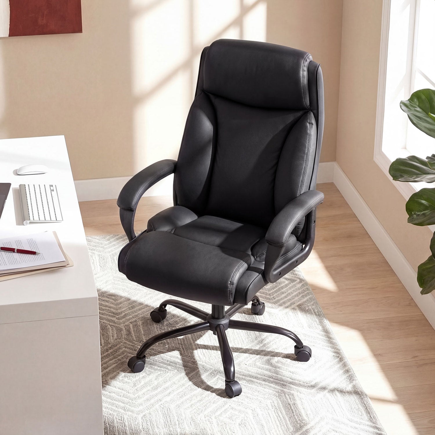 400 Pounds Adjustable High Back Leather Office Chair Big and Tall Chairs at Gallery Canada