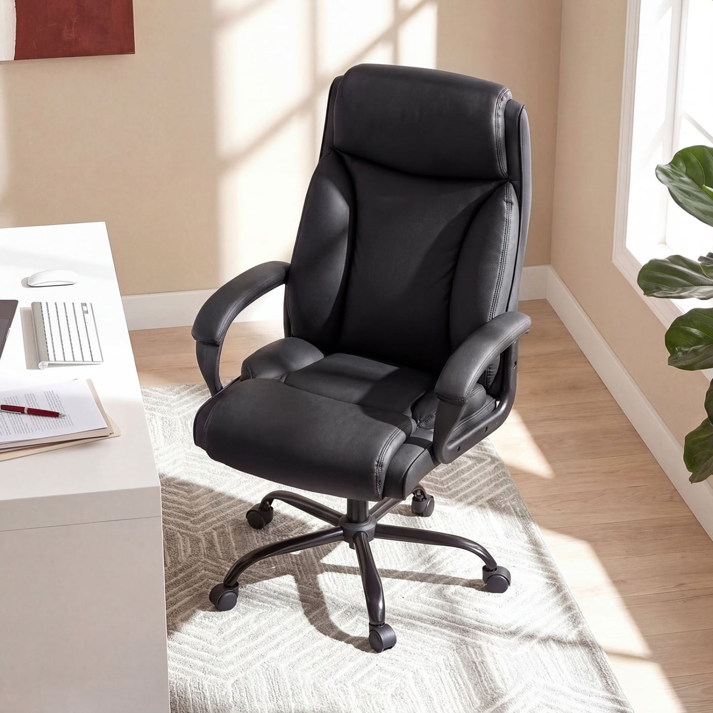 400 Pounds Adjustable High Back Leather Office Chair Big and Tall Chairs at Gallery Canada