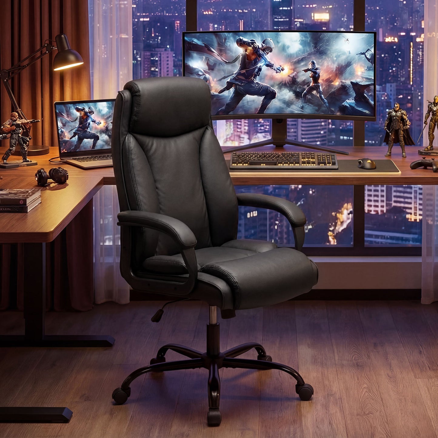 400 Pounds Adjustable High Back Leather Office Chair Big and Tall Chairs at Gallery Canada
