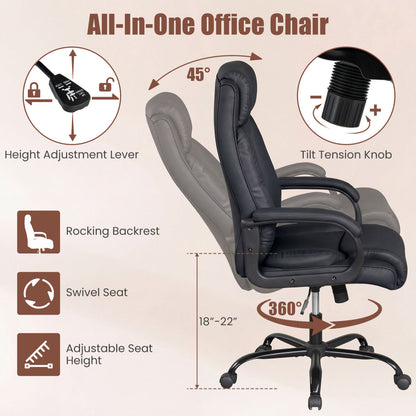 400 Pounds Adjustable High Back Leather Office Chair Big and Tall Chairs at Gallery Canada