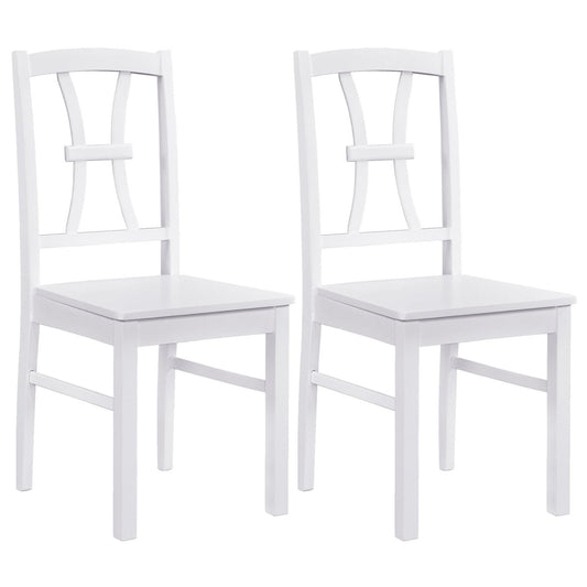 Dining Chair Set of 2, Rubber Wood, 400 lbs, White Dining Chairs White at Gallery Canada