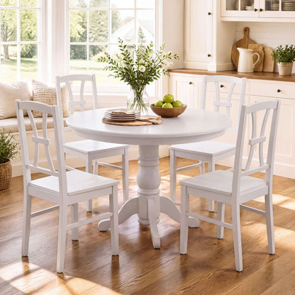 Dining Chair Set of 4, 400 lbs, Rubber Wood Frame, White Dining Chairs at Gallery Canada