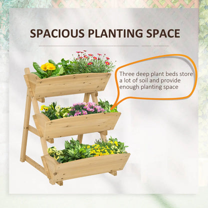 3 Tier Raised Garden Bed, Wooden Elevated Planter Box Kit Elevated Garden Beds at Gallery Canada