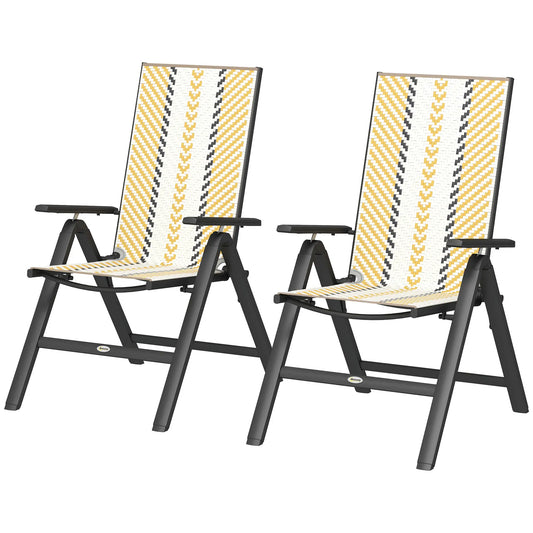 Wicker Chairs Set of 2, 5-Position Adjustable Backrest, Orange Patio Chairs Orange, Black, White at Gallery Canada