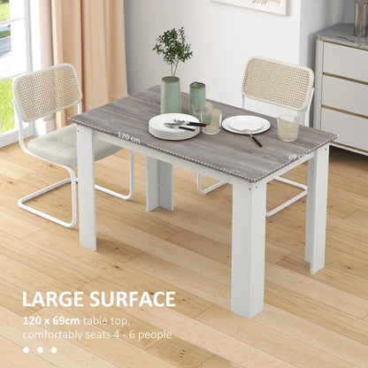 Kitchen Table for 4-6, Wood Effect Dining Table, Grey Dining Tables at Gallery Canada