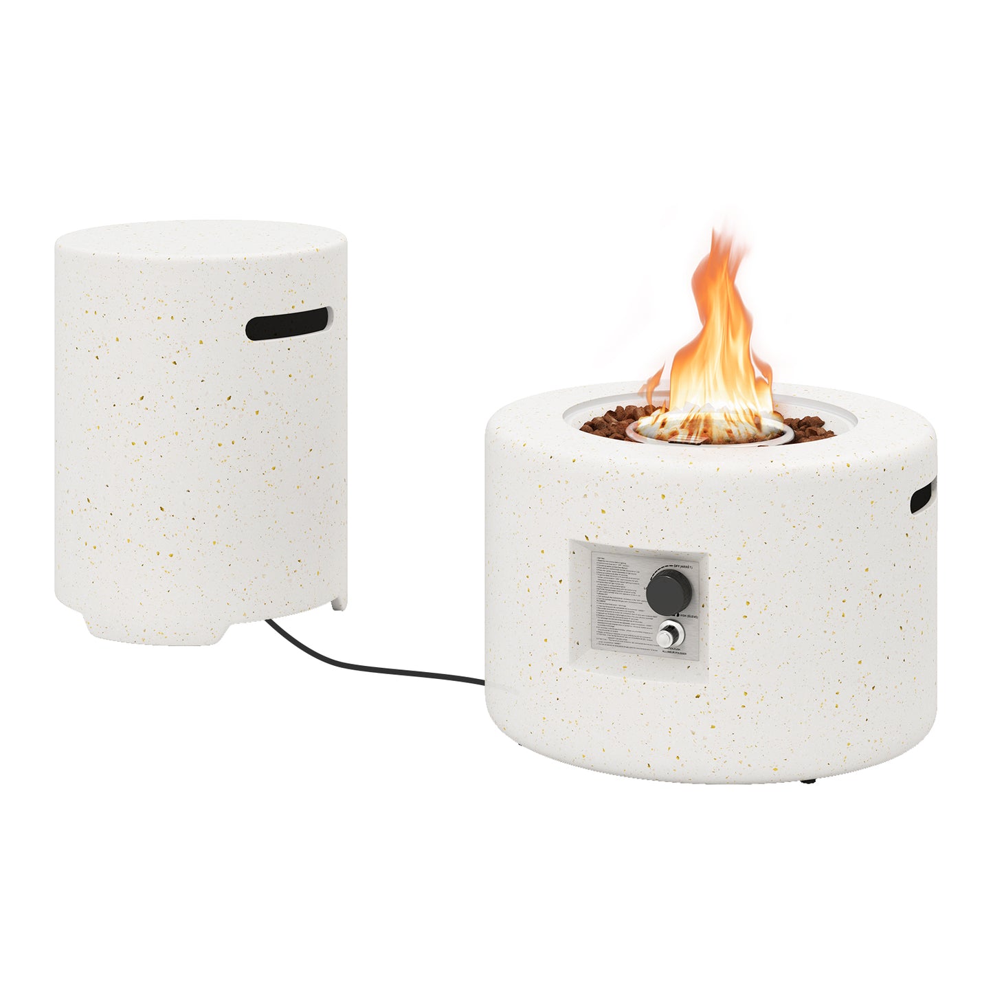 40,000 BTU Fire Pit Table Set, Hideaway Tank Holder, White Fire Pit Tables at Gallery Canada