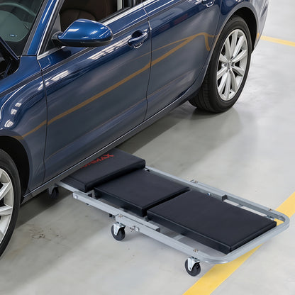 40" 2-in-1 Mechanic Creeper & Seat, Black, Gray